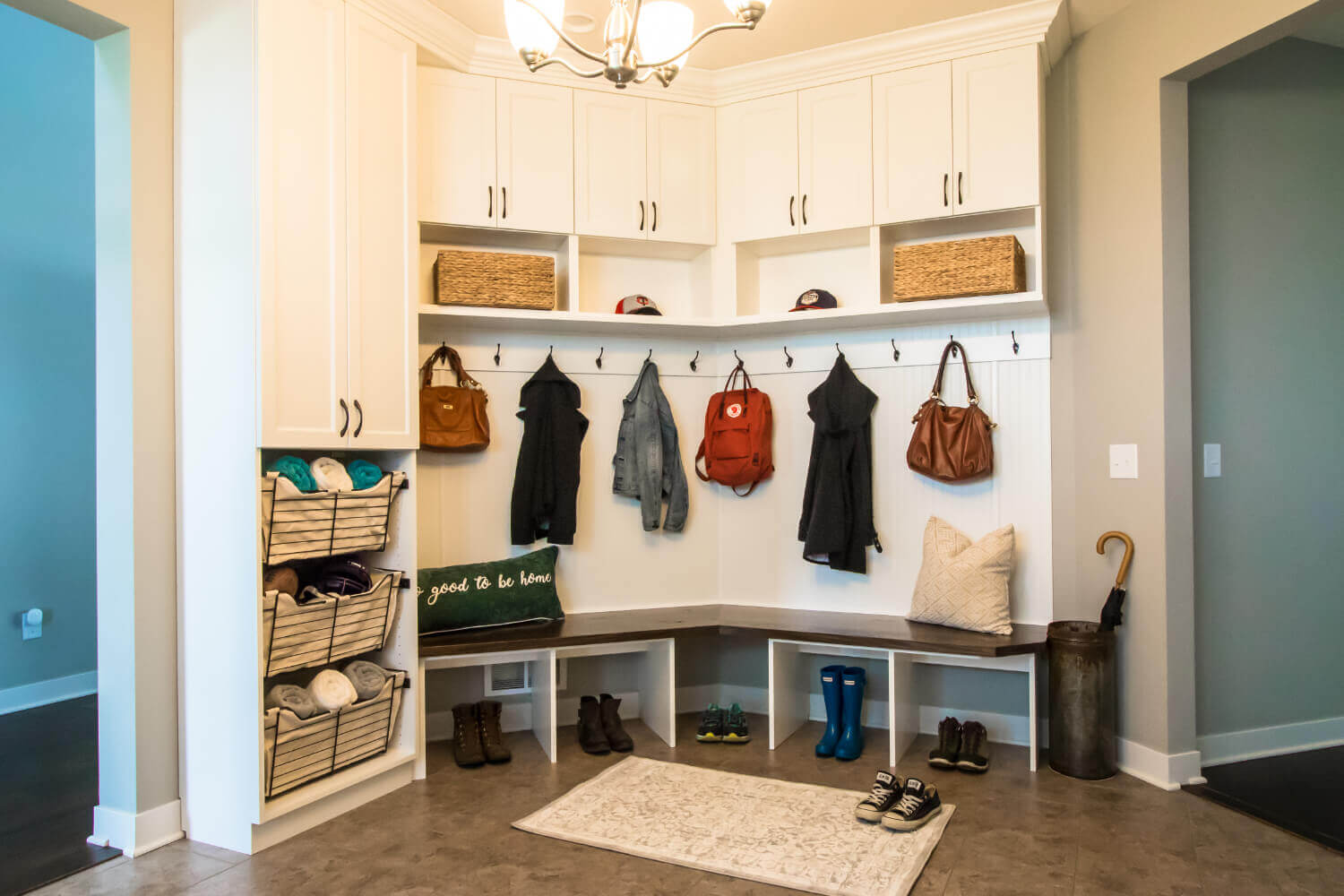 Entryway Storage  California closets, Entryway storage, Mud room